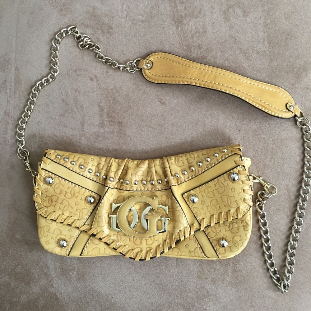 Guess yellow crossbody purse